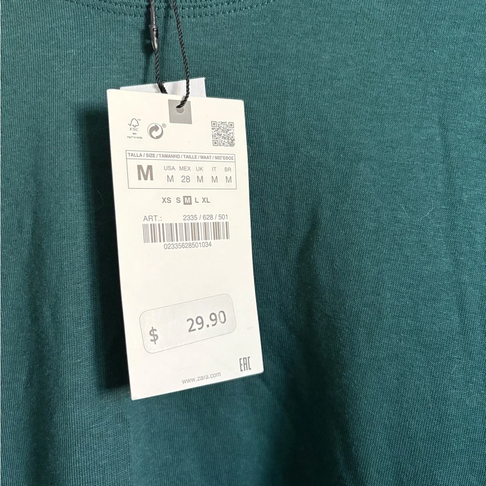 NWT Dark Green Zara Midi Dress - Picture 5 of 5